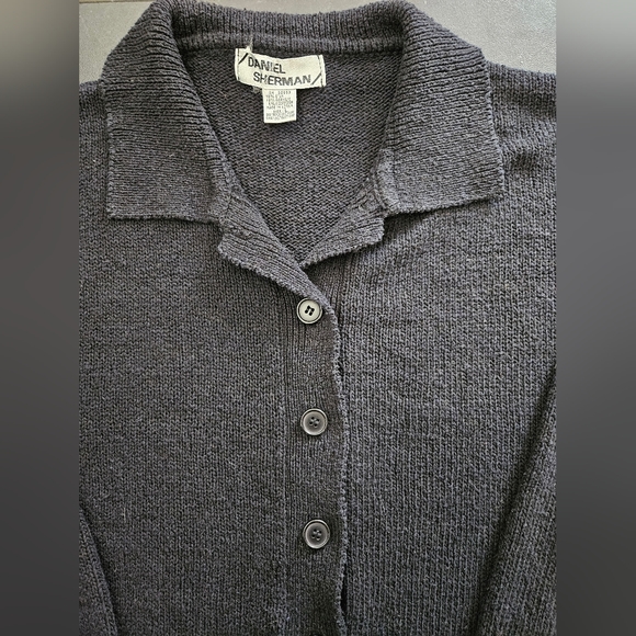 Silk Blend Daniel Sherman Oversize Black Cardigan - NWOT - Size L - Picture 10 of 12